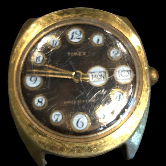 1974 Timex Marlin Brown Telephone Watch Face only - Picture 1 of 5